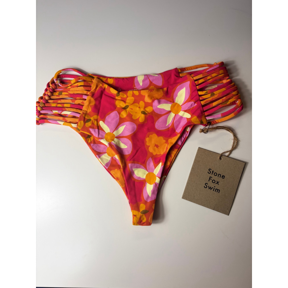 Revolve Stone Fox Swim Bottoms Pink orange Size XS lei lei Simone Bottom
